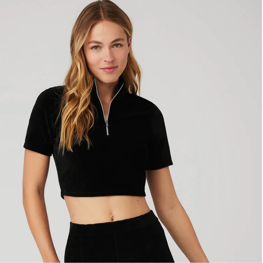 NWT ALO Crop Mock Neck Top